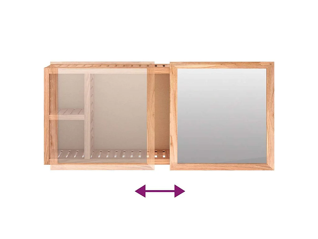 Spiegelkast 80x17x34 cm massief walnotenhout