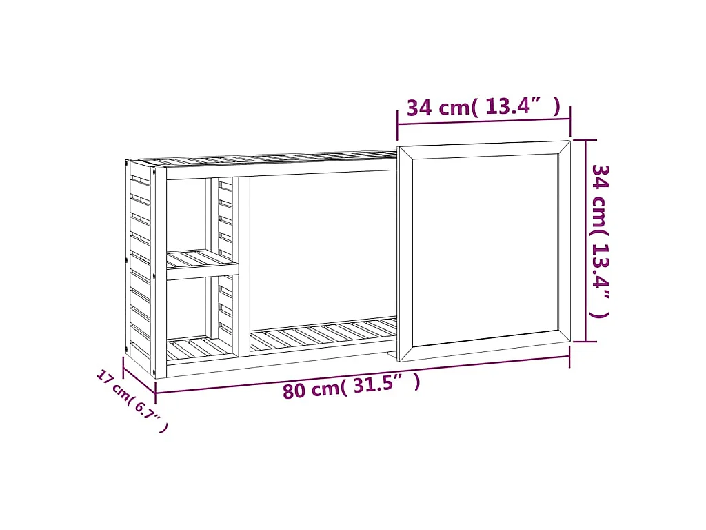 Spiegelkast 80x17x34 cm massief walnotenhout
