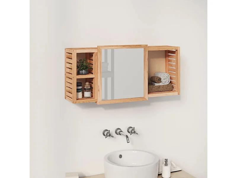 Spiegelkast 80x17x34 cm massief walnotenhout