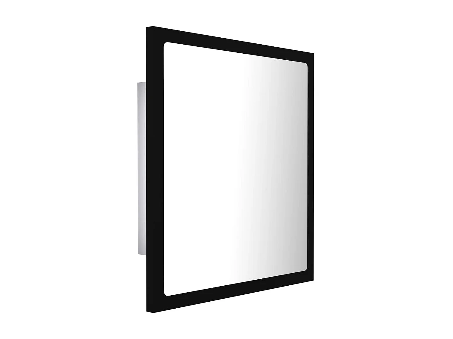 Espelho de casa de banho com LED 40x8,5x37 cm acrílico preto