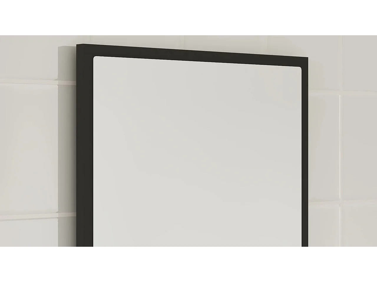 Espelho de casa de banho com LED 40x8,5x37 cm acrílico preto