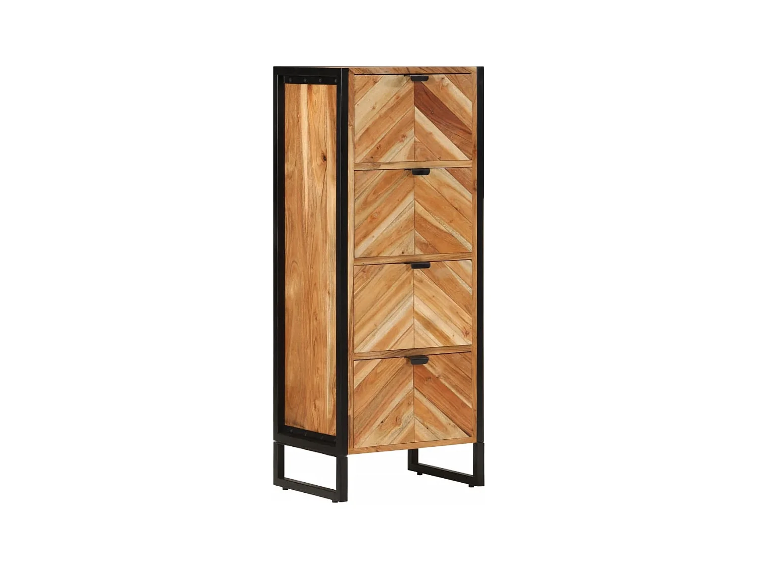 Armoire de salle de bain bois massif d'acacia et fer