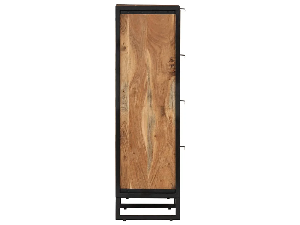 Armoire de salle de bain bois massif d'acacia et fer