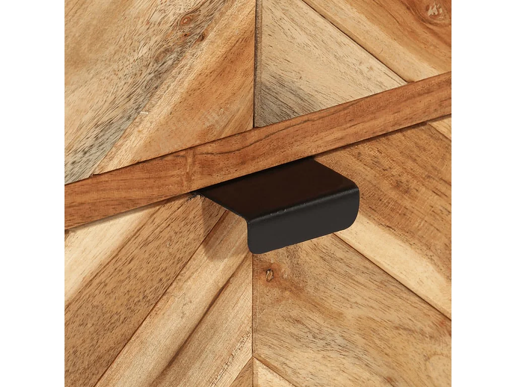 Armoire de salle de bain bois massif d'acacia et fer