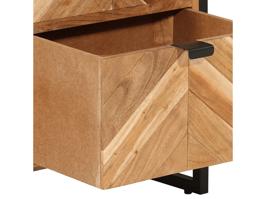 Armoire de salle de bain bois massif d'acacia et fer