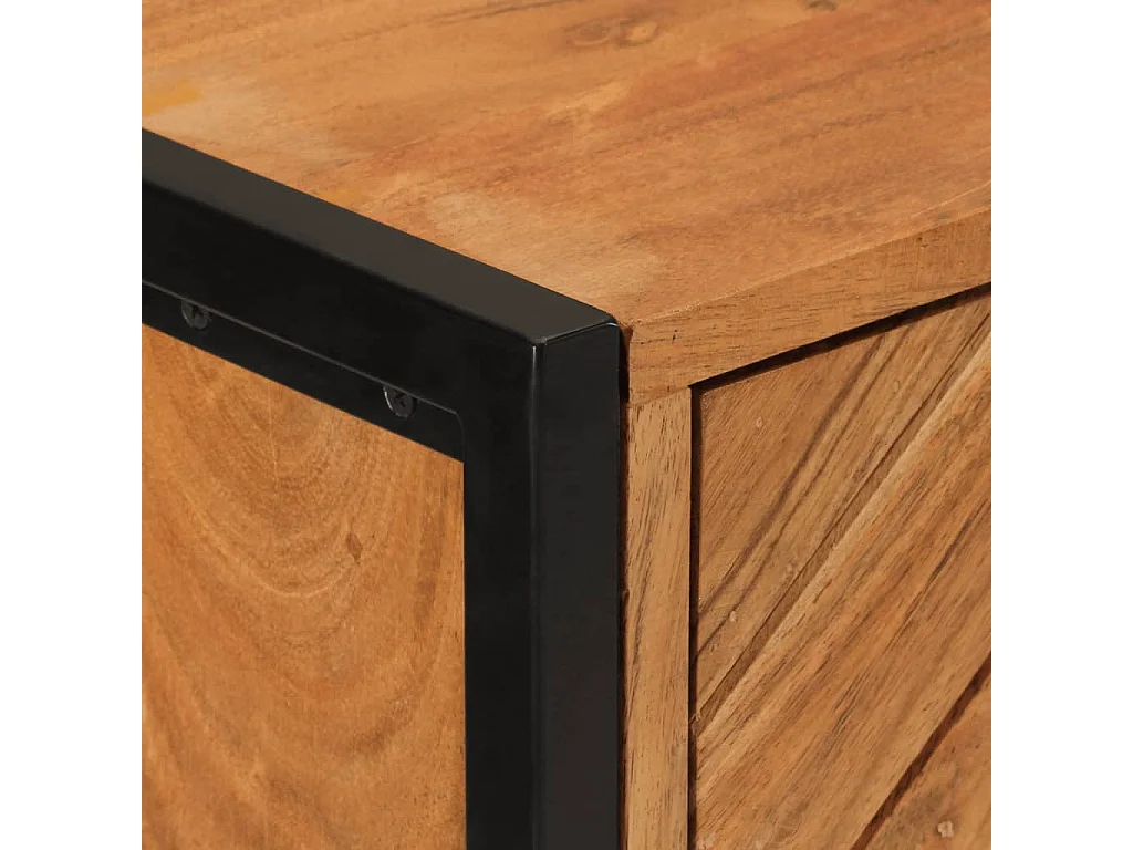 Armoire de salle de bain bois massif d'acacia et fer