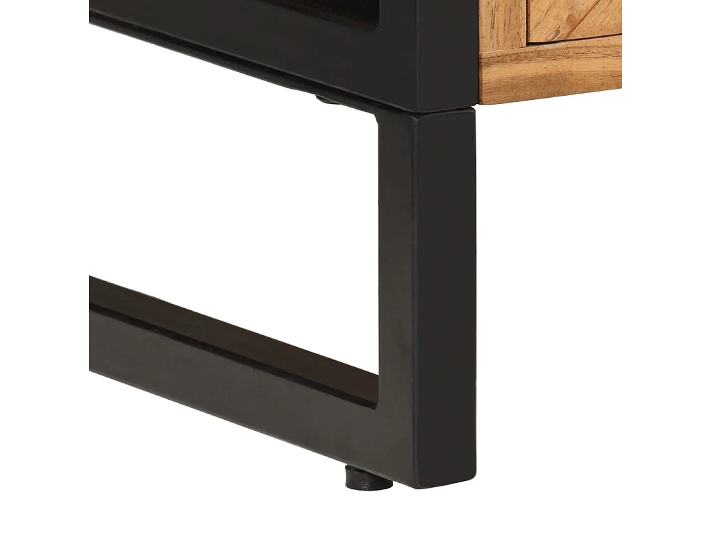 Armoire de salle de bain bois massif d'acacia et fer