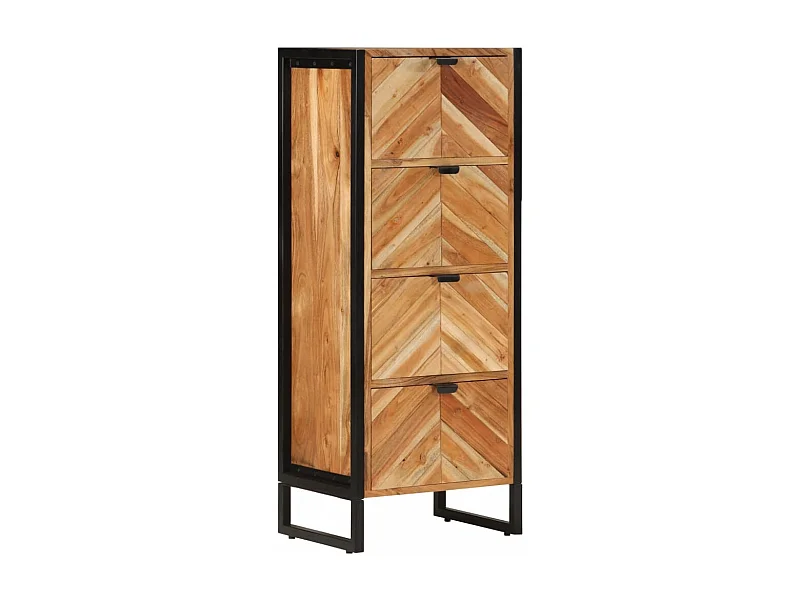 Armoire de salle de bain bois massif d'acacia et fer