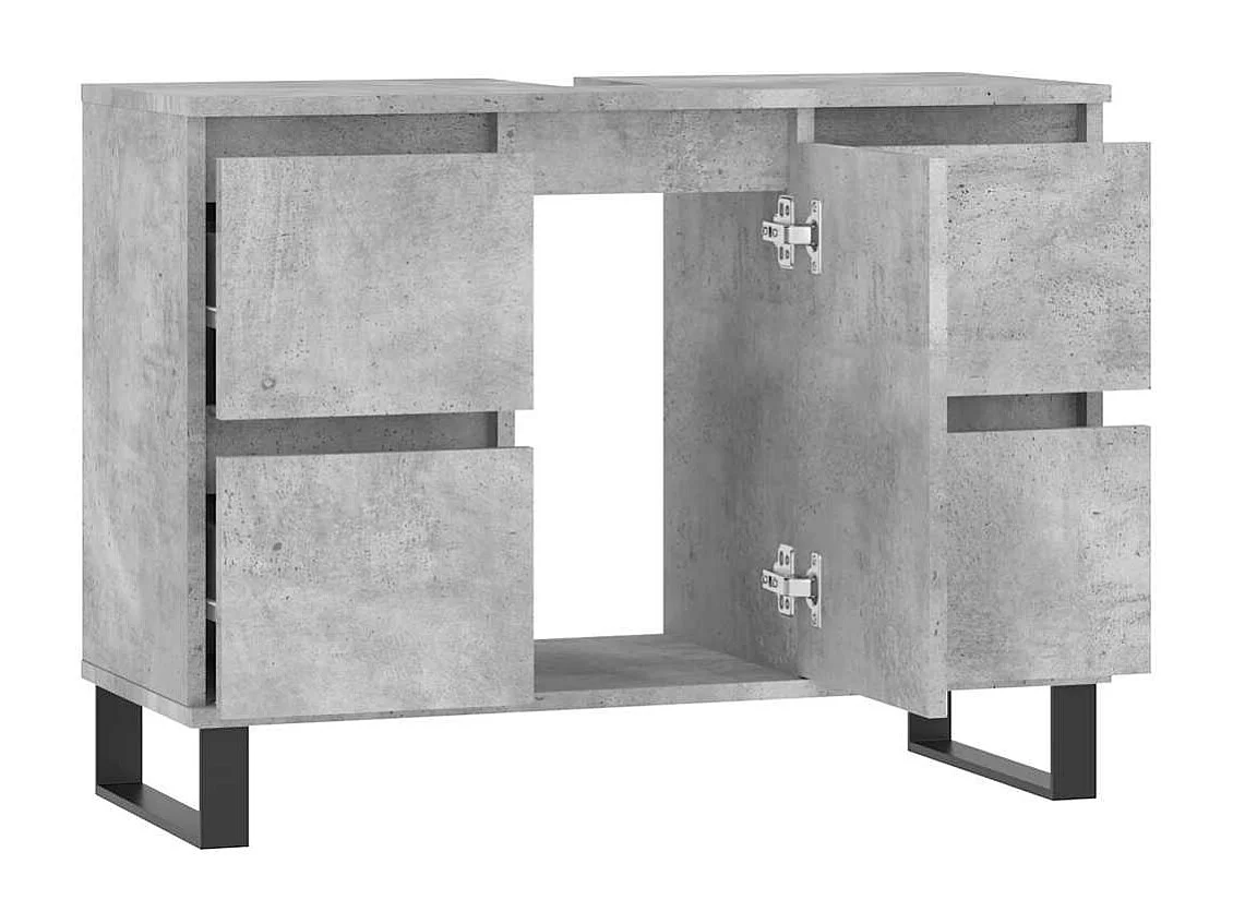 Móvel casa de banho 80x33x60 cm derivados madeira cinza cimento