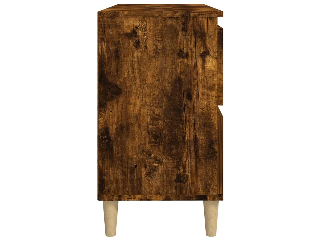 Wastafelkast 80x33x60 cm bewerkt hout gerookt eikenkleurig