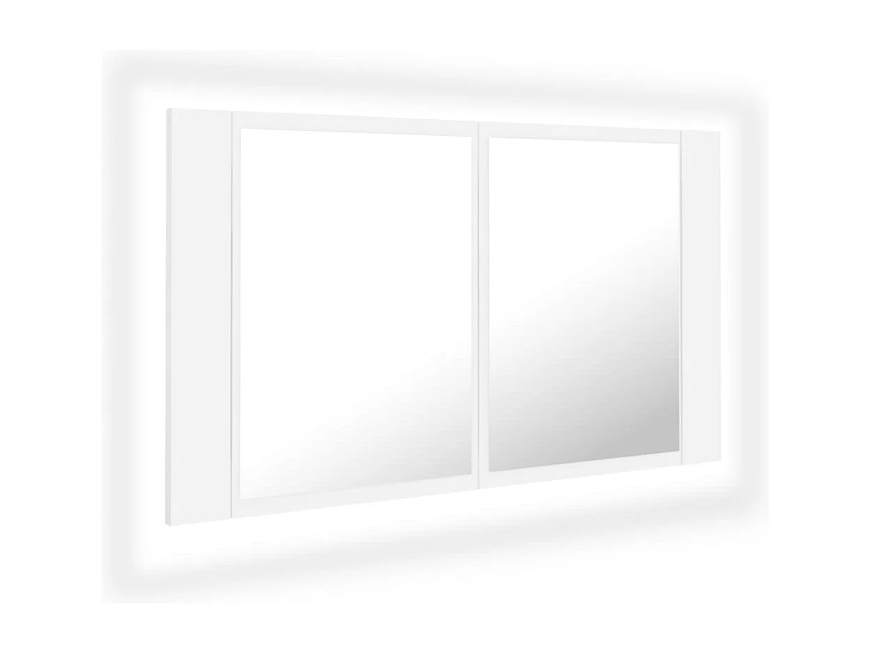 Armadietto a Specchio con Luci LED Bianco 80x12x45 in Acrilico