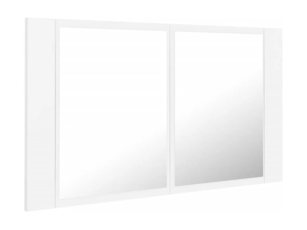 Armadietto a Specchio con Luci LED Bianco 80x12x45 in Acrilico