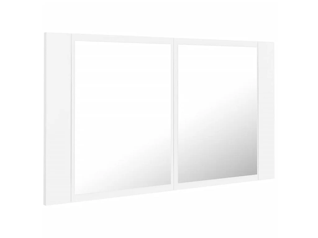 Armadietto a Specchio con Luci LED Bianco 80x12x45 in Acrilico
