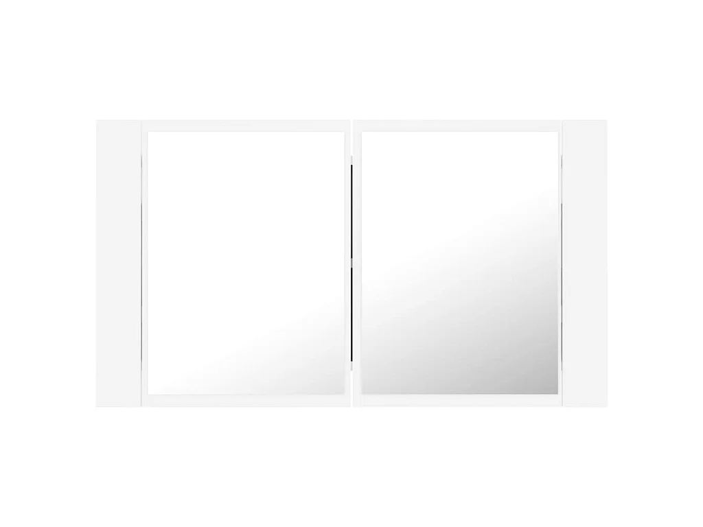 Armadietto a Specchio con Luci LED Bianco 80x12x45 in Acrilico