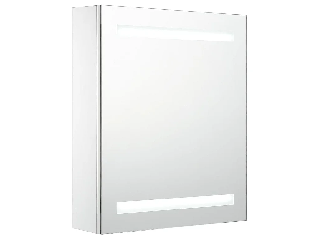 Armadietto Bagno con Specchio e LED 50x13,5x60 cm