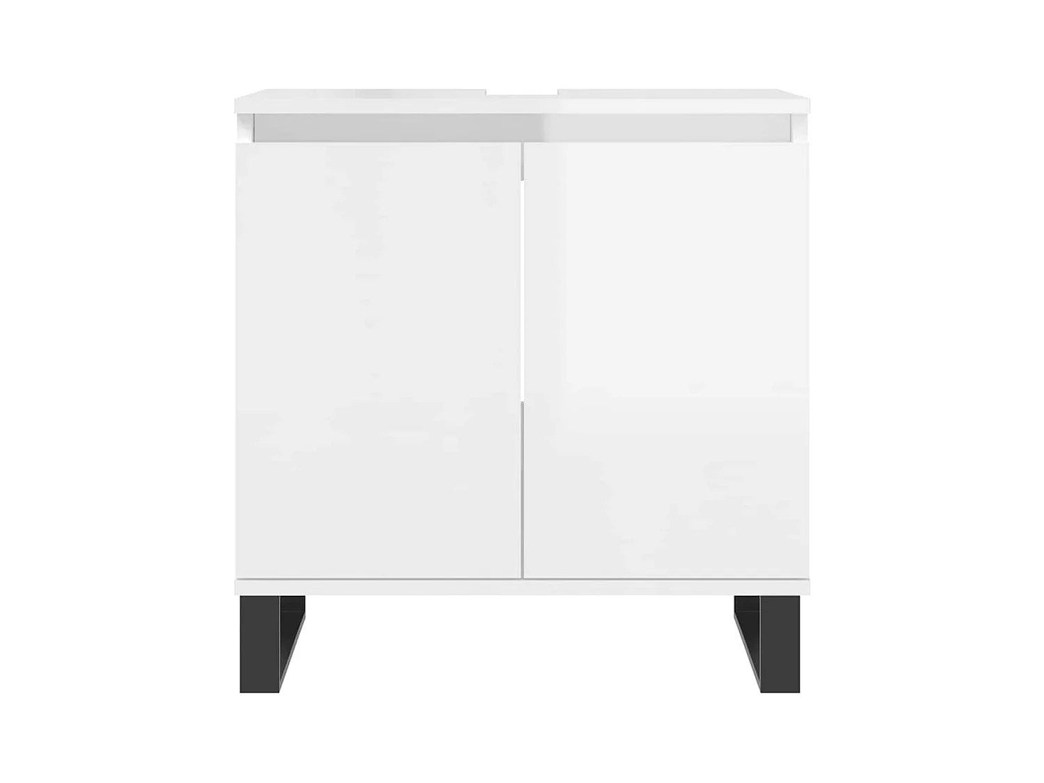 Armoire de bain blanc brillant 58x33x60 cm bois d'ingénierie