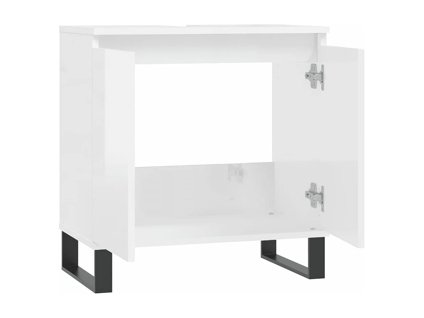 Armoire de bain blanc brillant 58x33x60 cm bois d'ingénierie