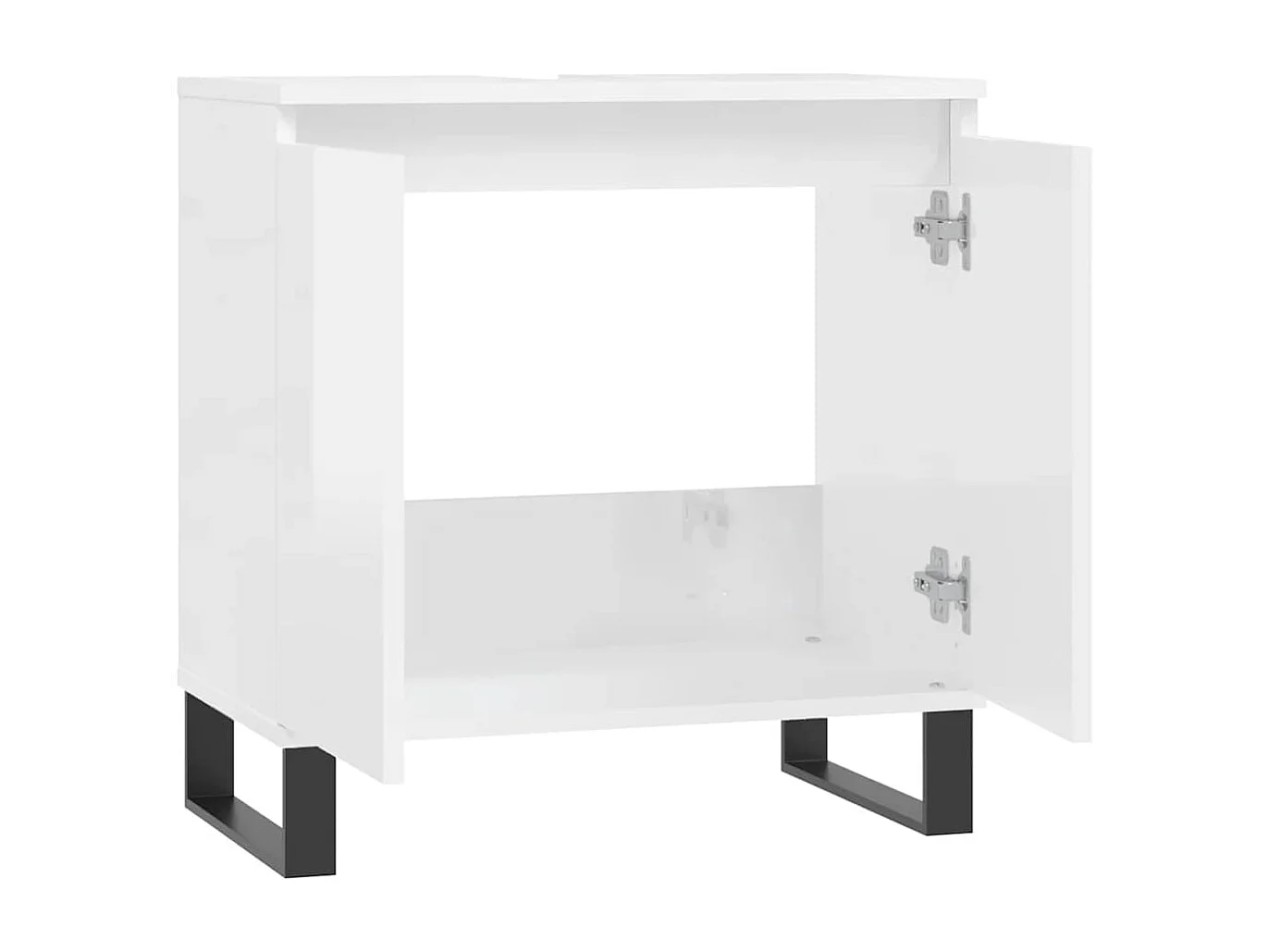 Badschrank Hochglanz-Weiß 58x33x60 cm Holzwerkstoff