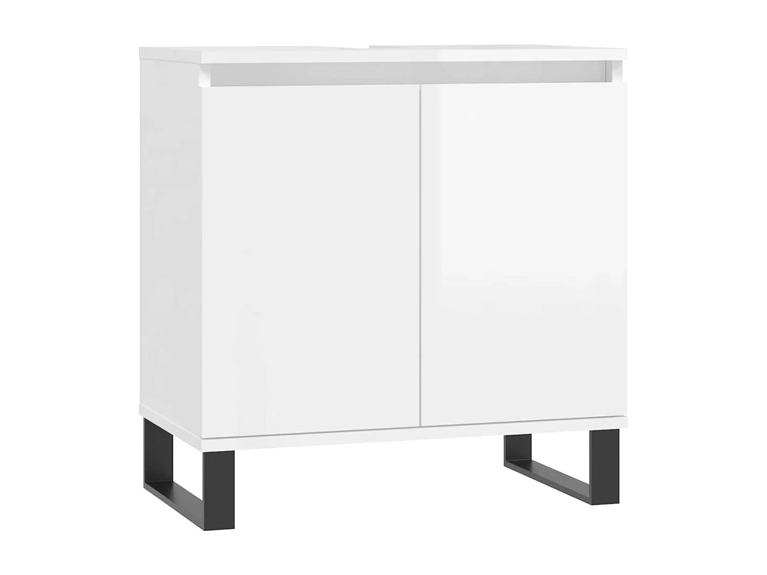 Badschrank Hochglanz-Weiß 58x33x60 cm Holzwerkstoff