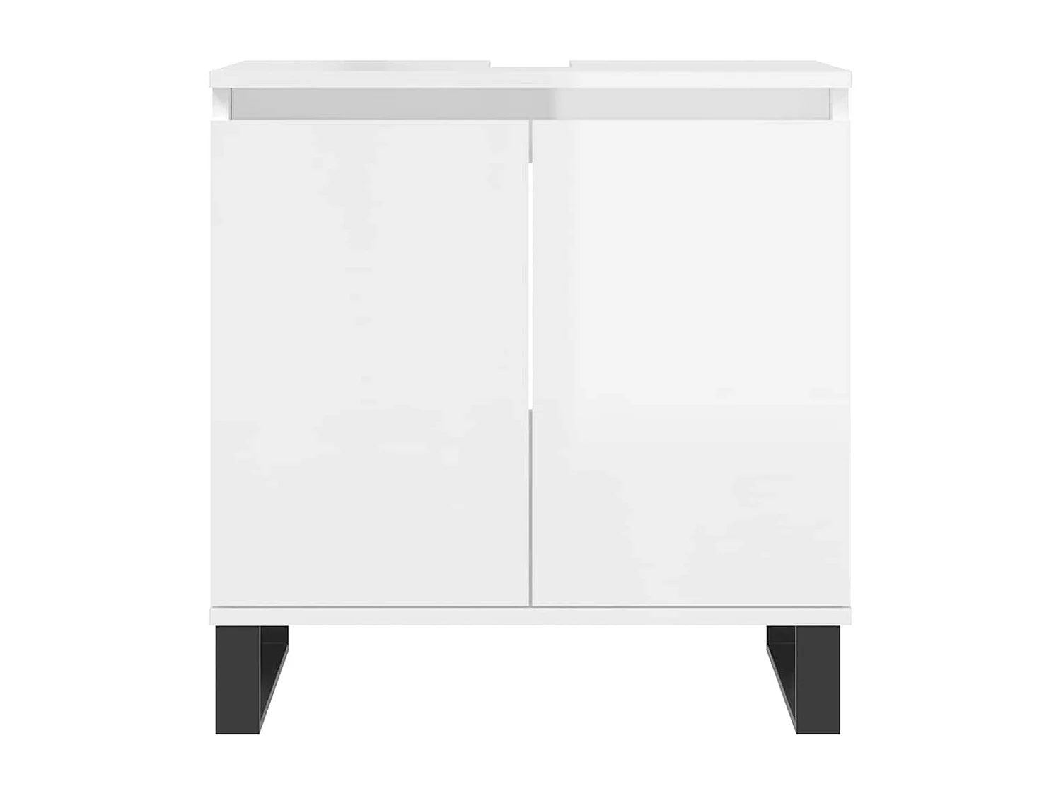 Badschrank Hochglanz-Weiß 58x33x60 cm Holzwerkstoff