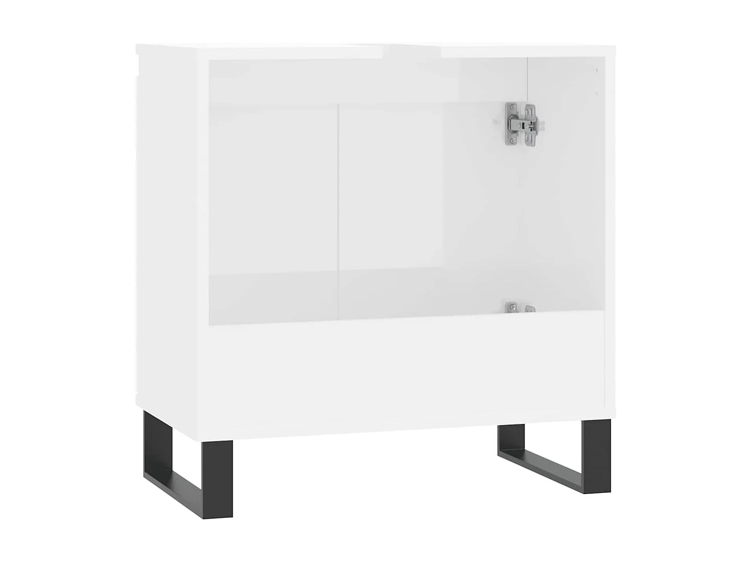 Badschrank Hochglanz-Weiß 58x33x60 cm Holzwerkstoff