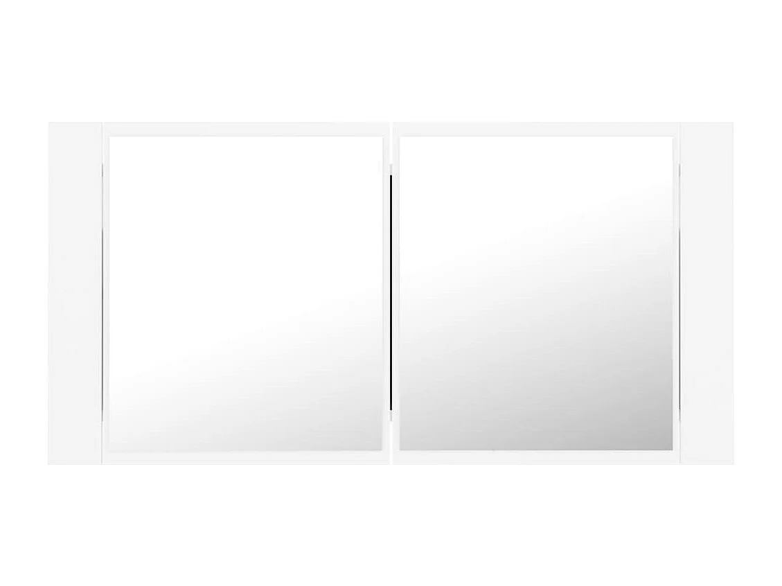 Armadietto a Specchio con Luci LED Bianco 90x12x45 in Acrilico