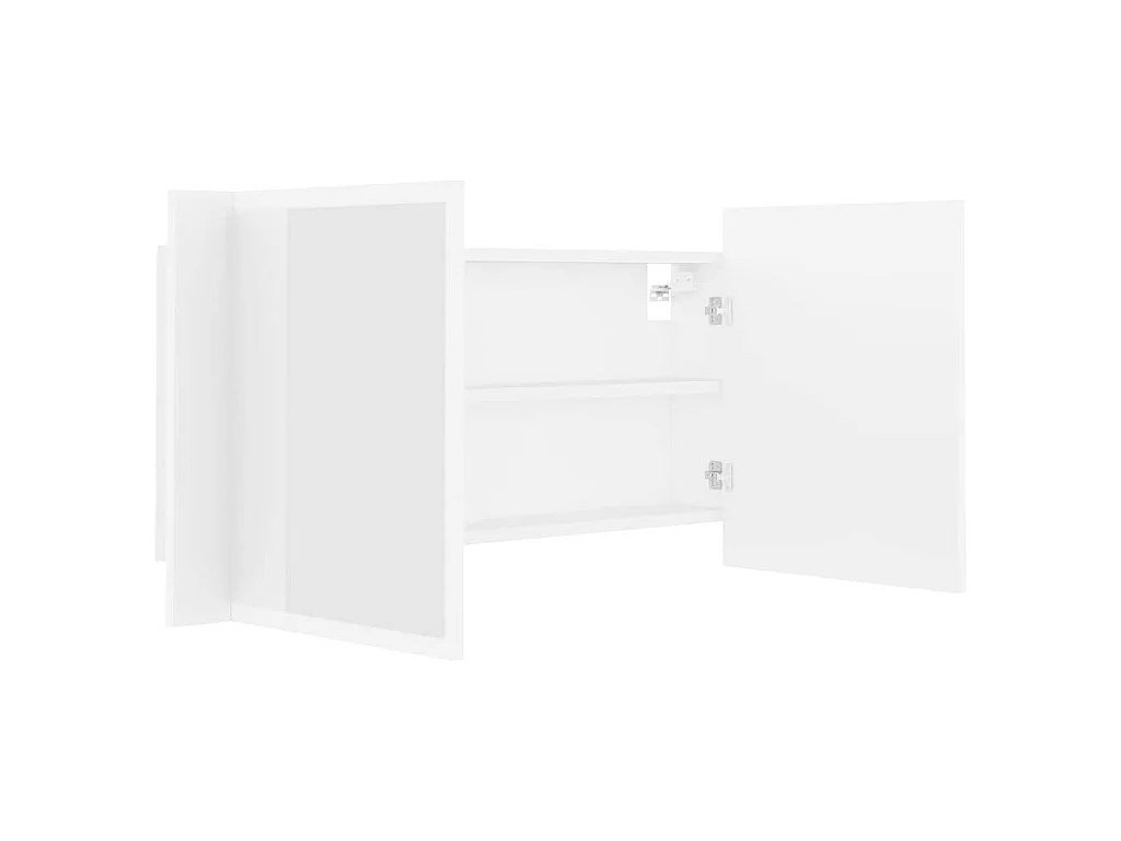Armadietto a Specchio con Luci LED Bianco 90x12x45 in Acrilico