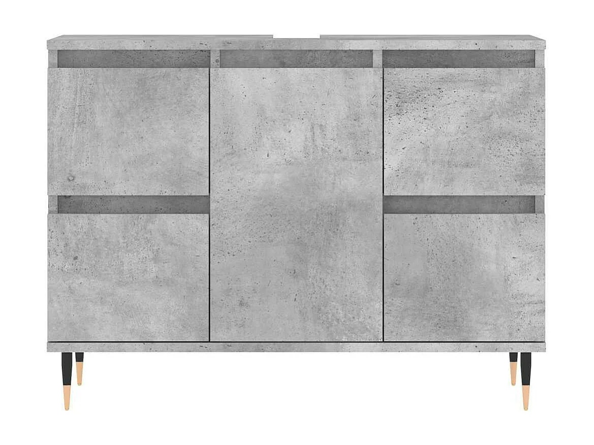Badschrank Betongrau 80x33x60 cm Holzwerkstoff