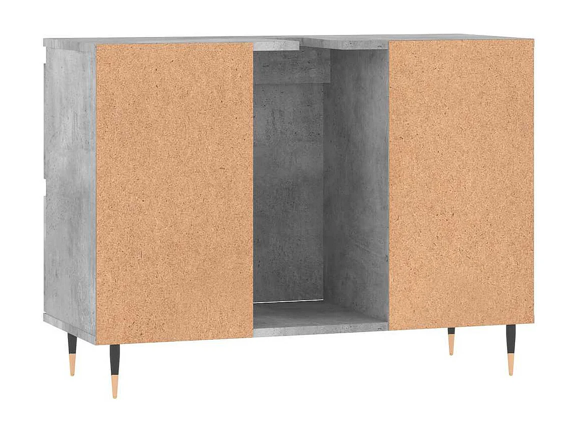 Badschrank Betongrau 80x33x60 cm Holzwerkstoff