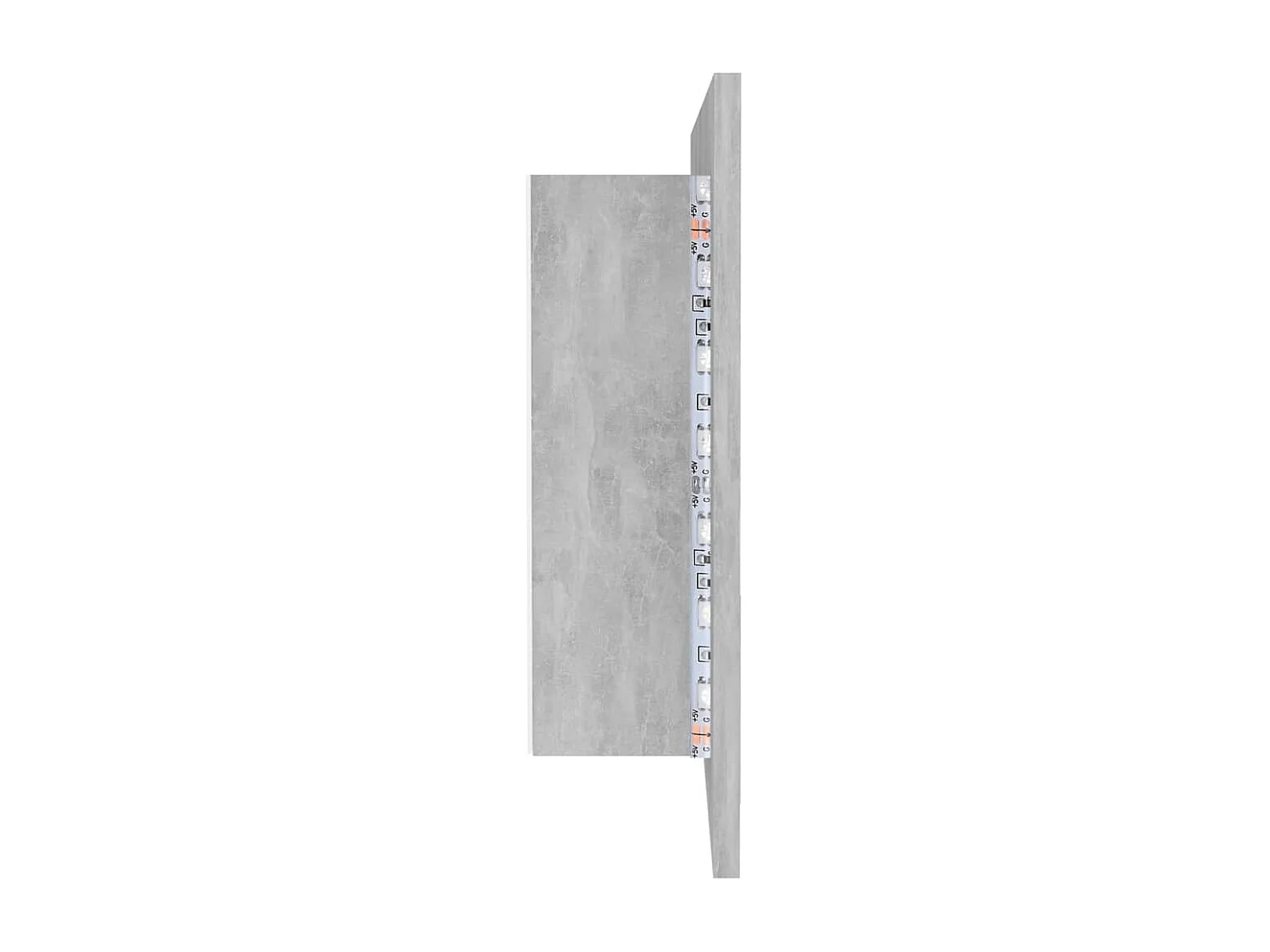 Badkamerkast met spiegel en LED 90x12x45 cm acryl betongrijs