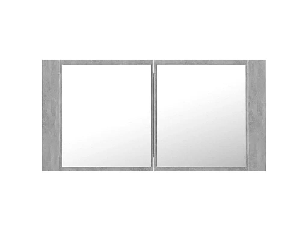 Badkamerkast met spiegel en LED 90x12x45 cm acryl betongrijs
