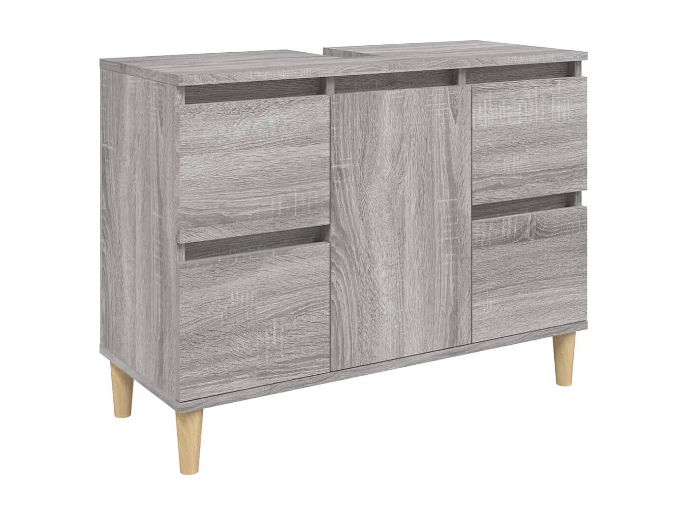 Waschbeckenunterschrank Grau Sonoma 80x33x60 cm Holzwerkstoff