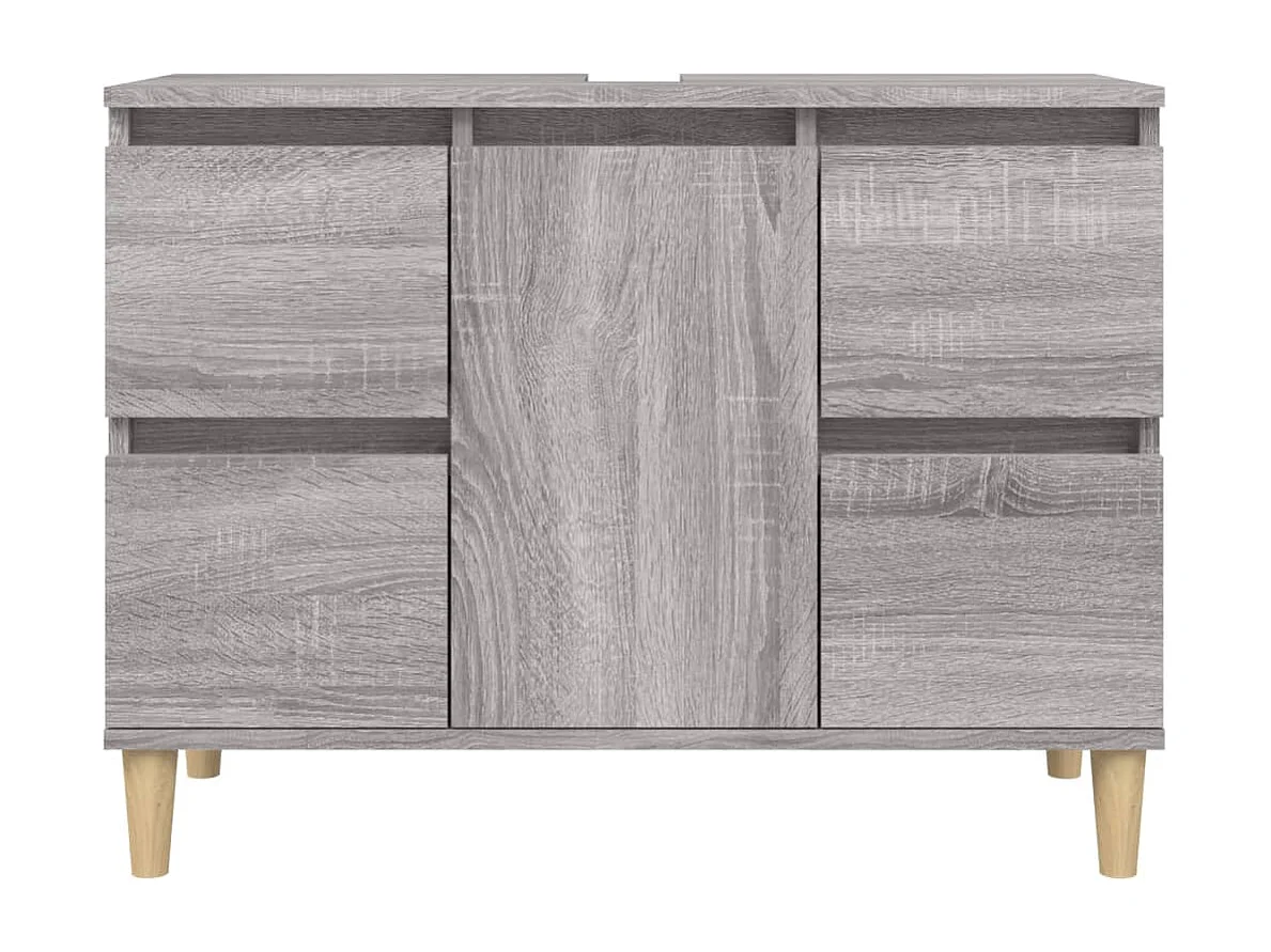 Waschbeckenunterschrank Grau Sonoma 80x33x60 cm Holzwerkstoff