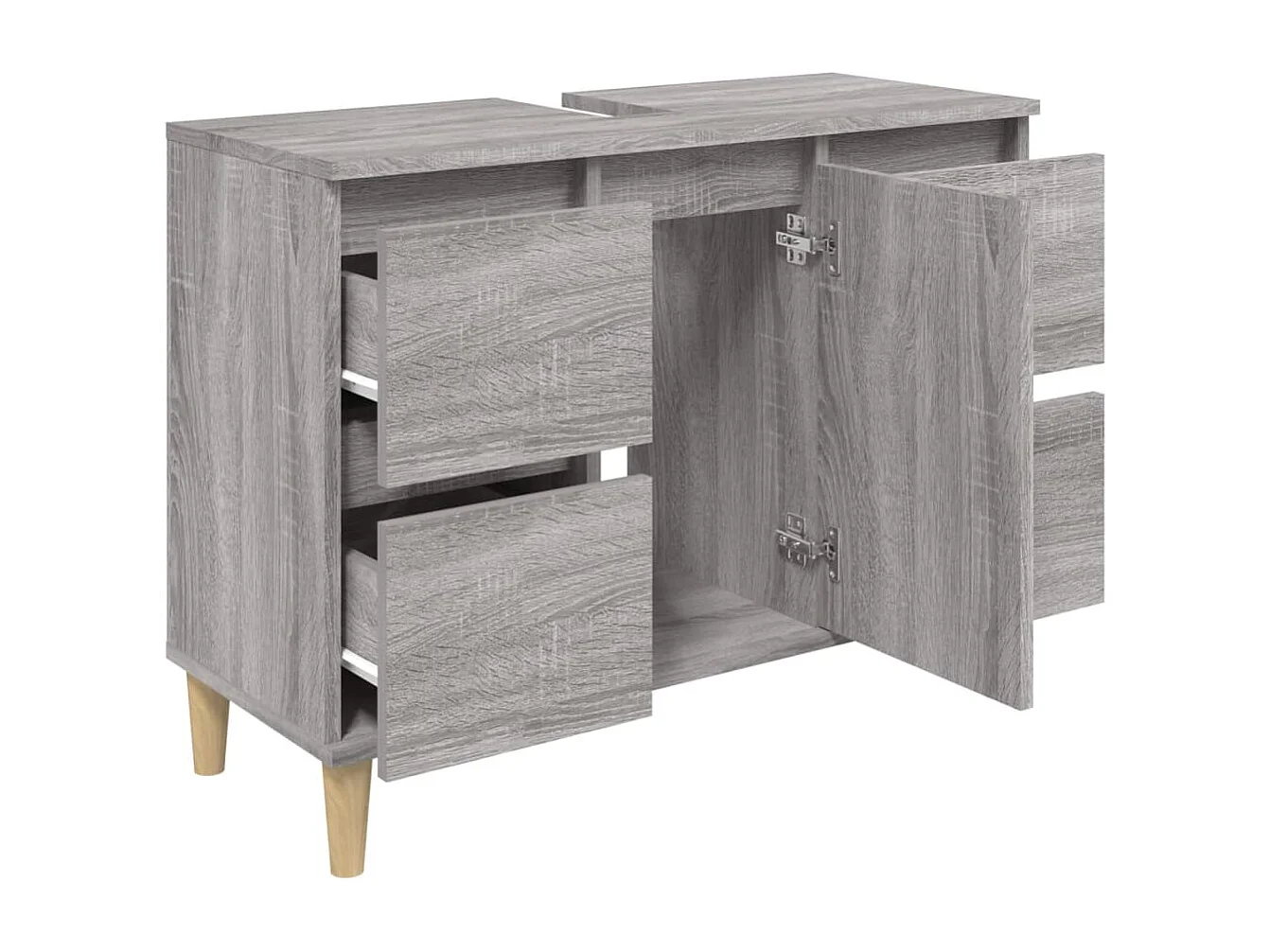 Waschbeckenunterschrank Grau Sonoma 80x33x60 cm Holzwerkstoff