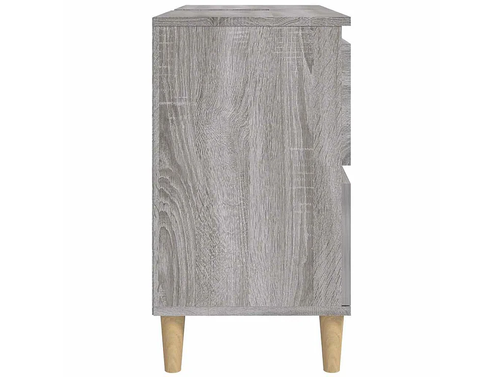 Armario de lavabo madera contrachapada gris Sonoma 80x33x60 cm