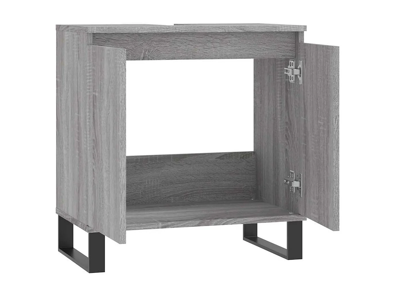 Badkamerkast 58x33x60 cm bewerkt hout grijs sonoma eikenkleurig