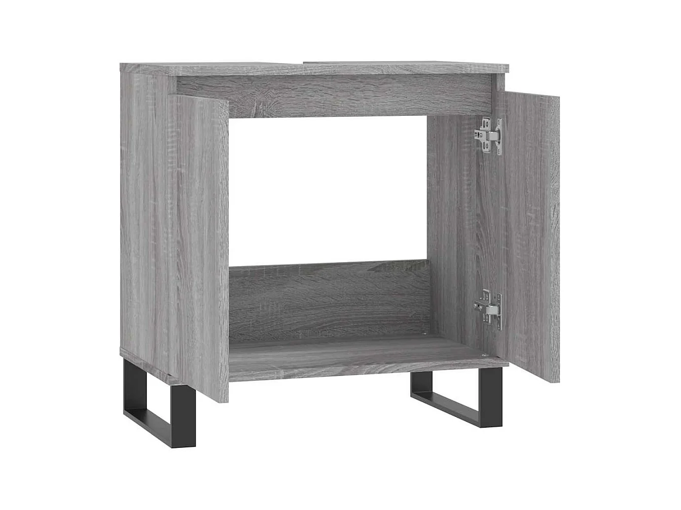 Badschrank Grau Sonoma 58x33x60 cm Holzwerkstoff