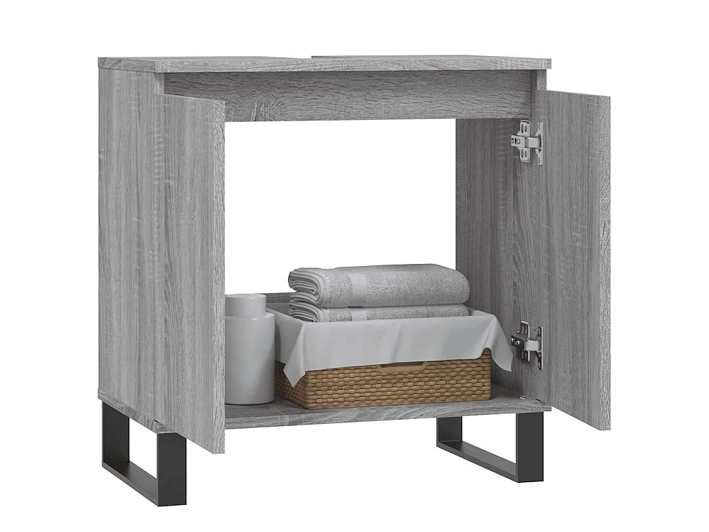 Armoire de bain sonoma gris 58x33x60 cm bois d'ingénierie