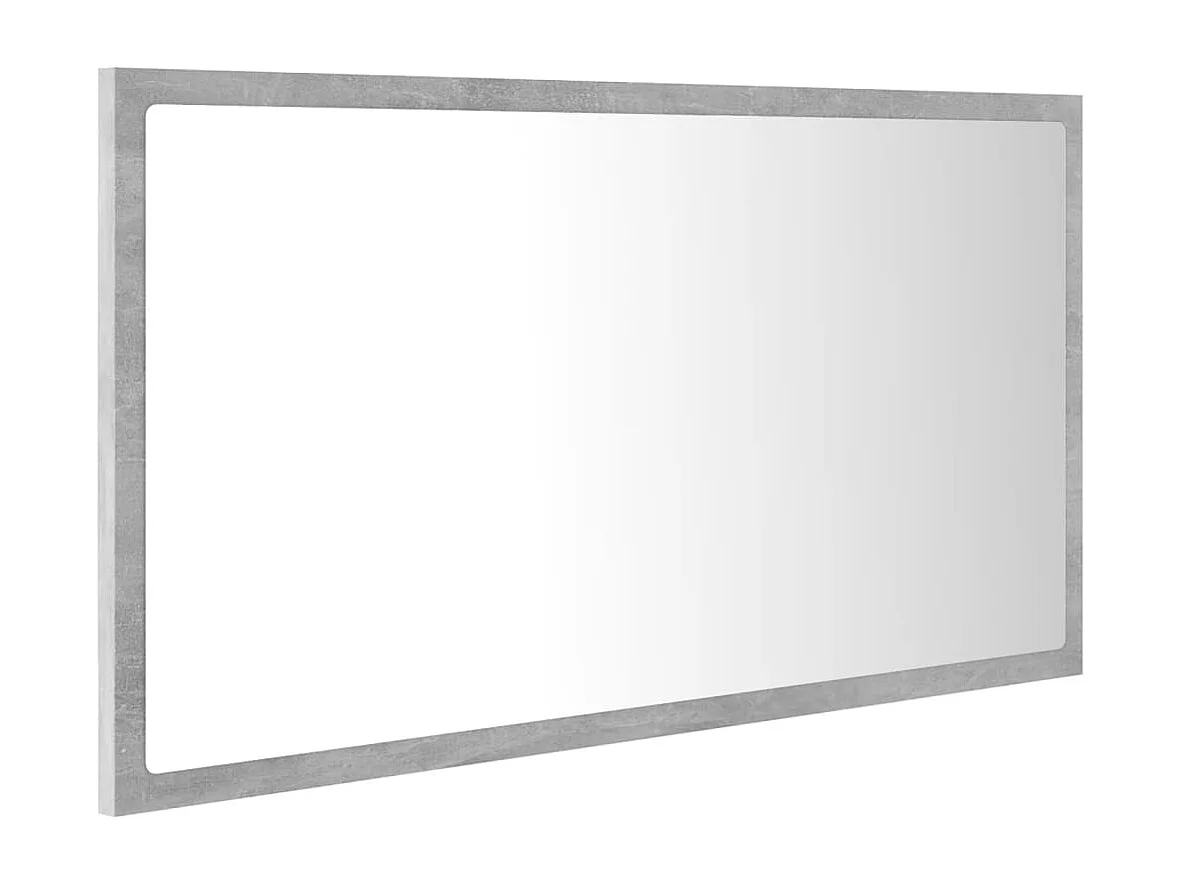 Espelho casa de banho c/ LED 80x8,5x37cm acrílico cinza cimento