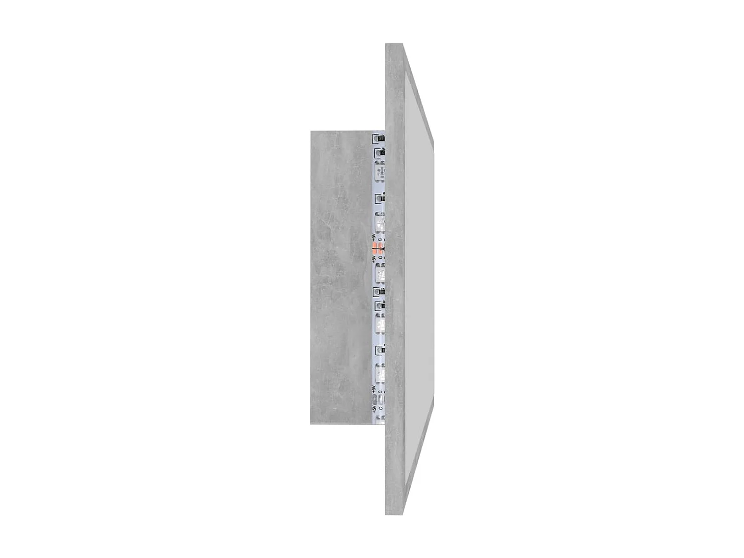 Espelho casa de banho c/ LED 80x8,5x37cm acrílico cinza cimento