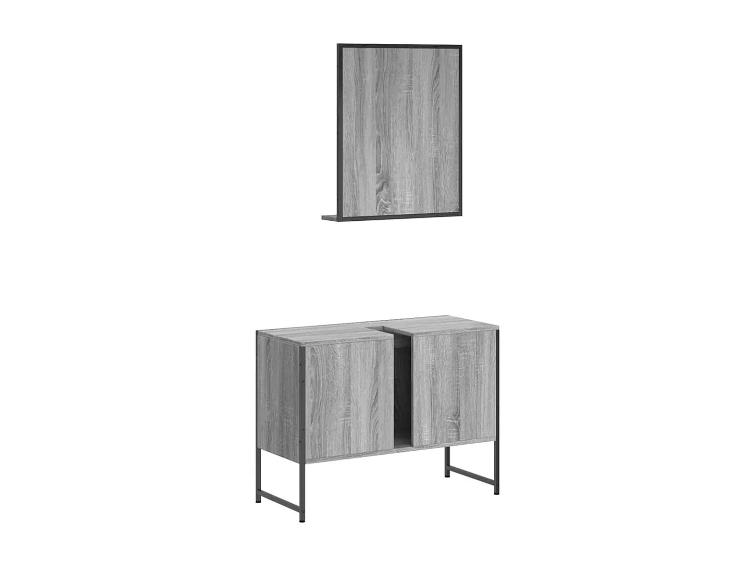 Ensemble d'armoires de salle de bain 2 pcs sonoma gris