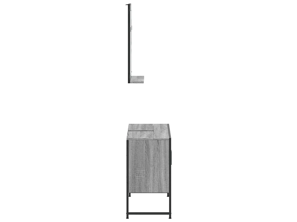 Set Mobili da Bagno 2 pz Grigio Sonoma in Legno Multistrato