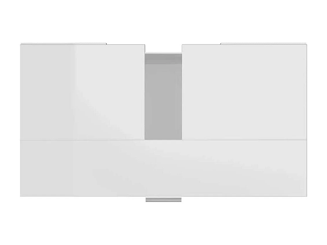 Badezimmerschrank Hochglanz-Weiß 60x32x53,5 cm Holzwerkstoff