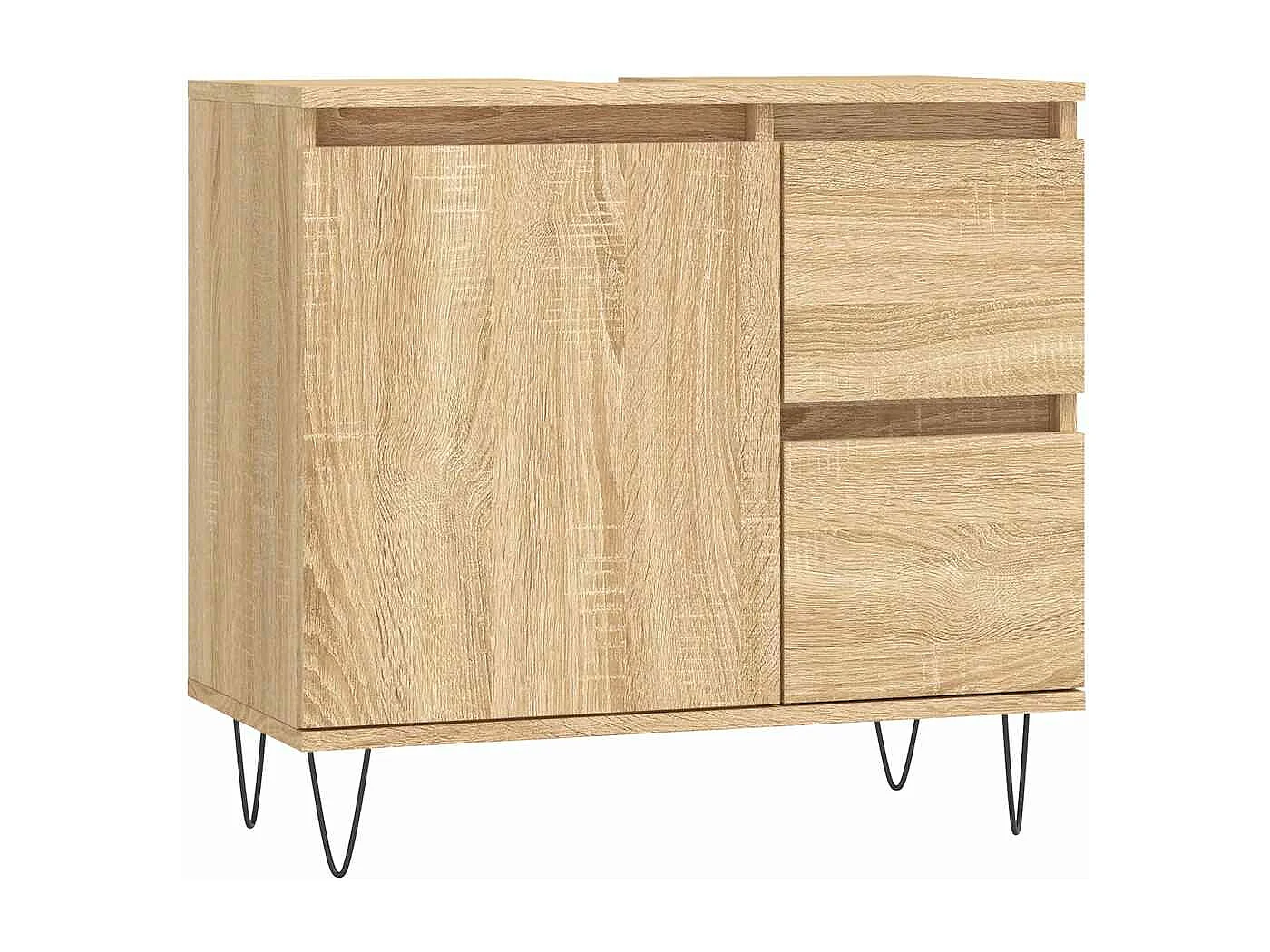 Armario de baño madera contrachapada roble Sonoma 65x33x60 cm