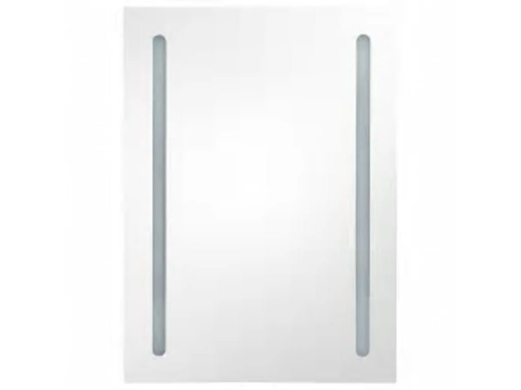 Armadietto Bagno con Specchio e LED Grigio Lucido 50x13x70 cm