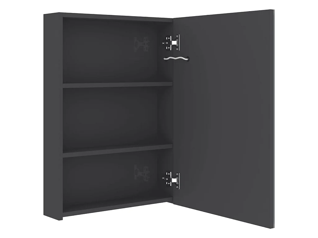 Armadietto Bagno con Specchio e LED Grigio Lucido 50x13x70 cm