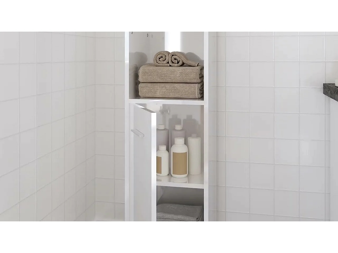 Armoire de salle de bain Blanc brillant Bois d'ingénierie