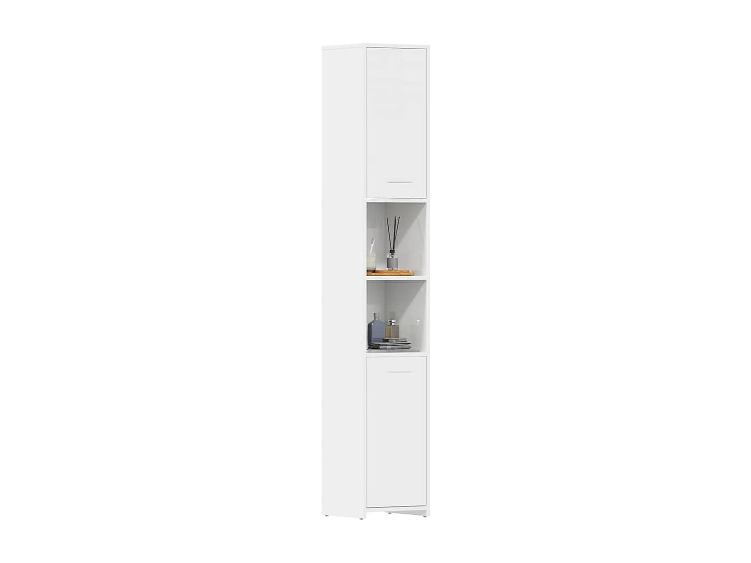 Armoire de salle de bain Blanc brillant Bois d'ingénierie