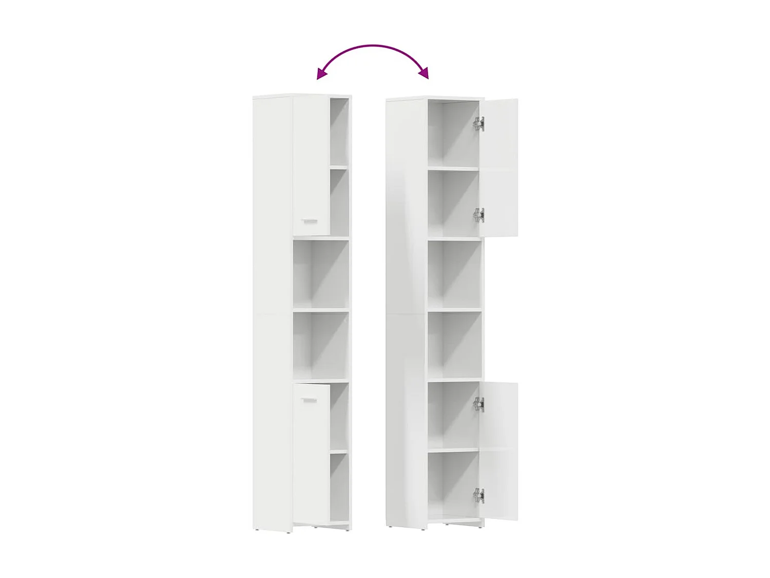 Armoire de salle de bain Blanc brillant Bois d'ingénierie