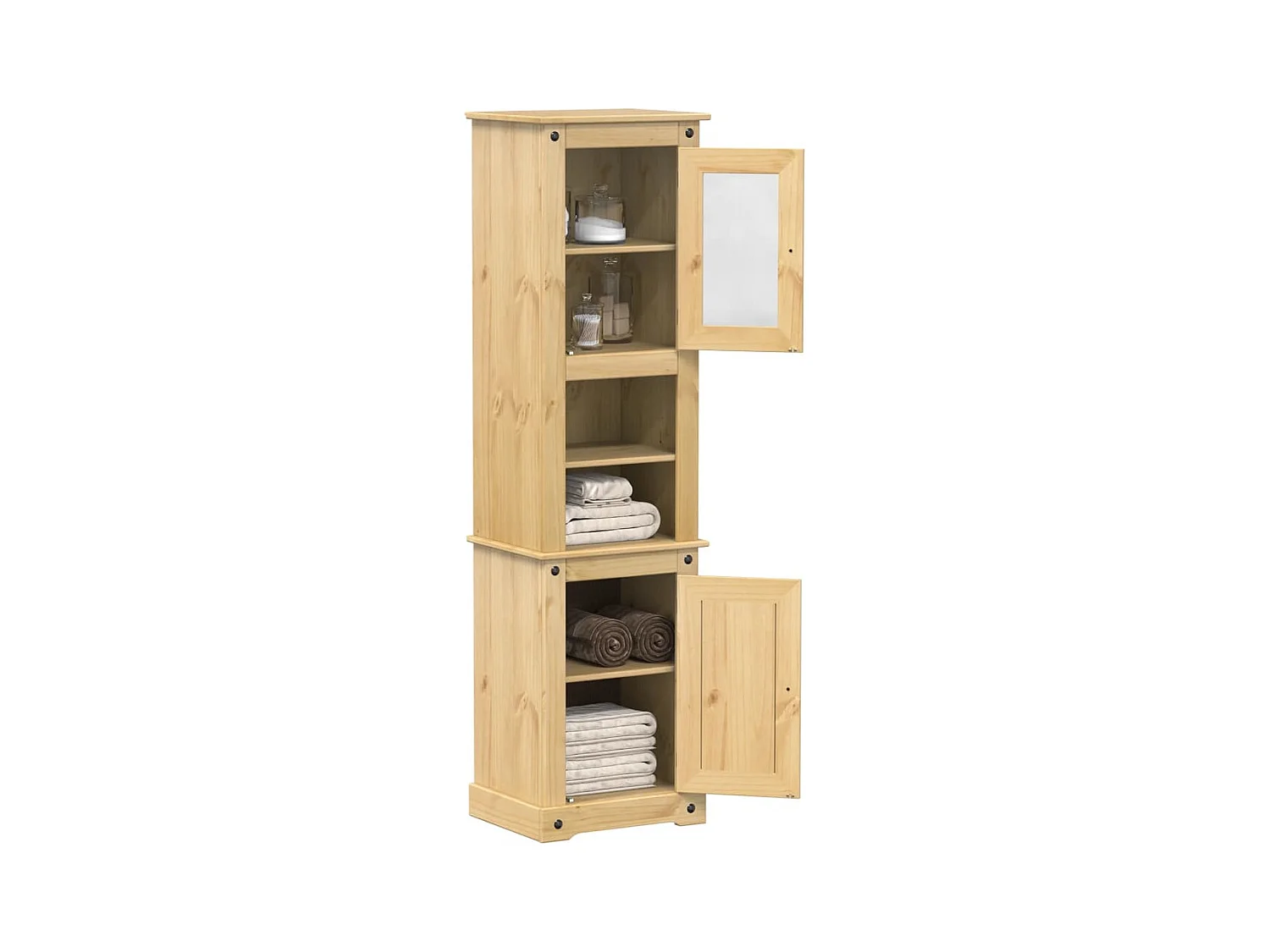 Armoire de salle de bain Corona 50x40x185 cm bois de pin massif